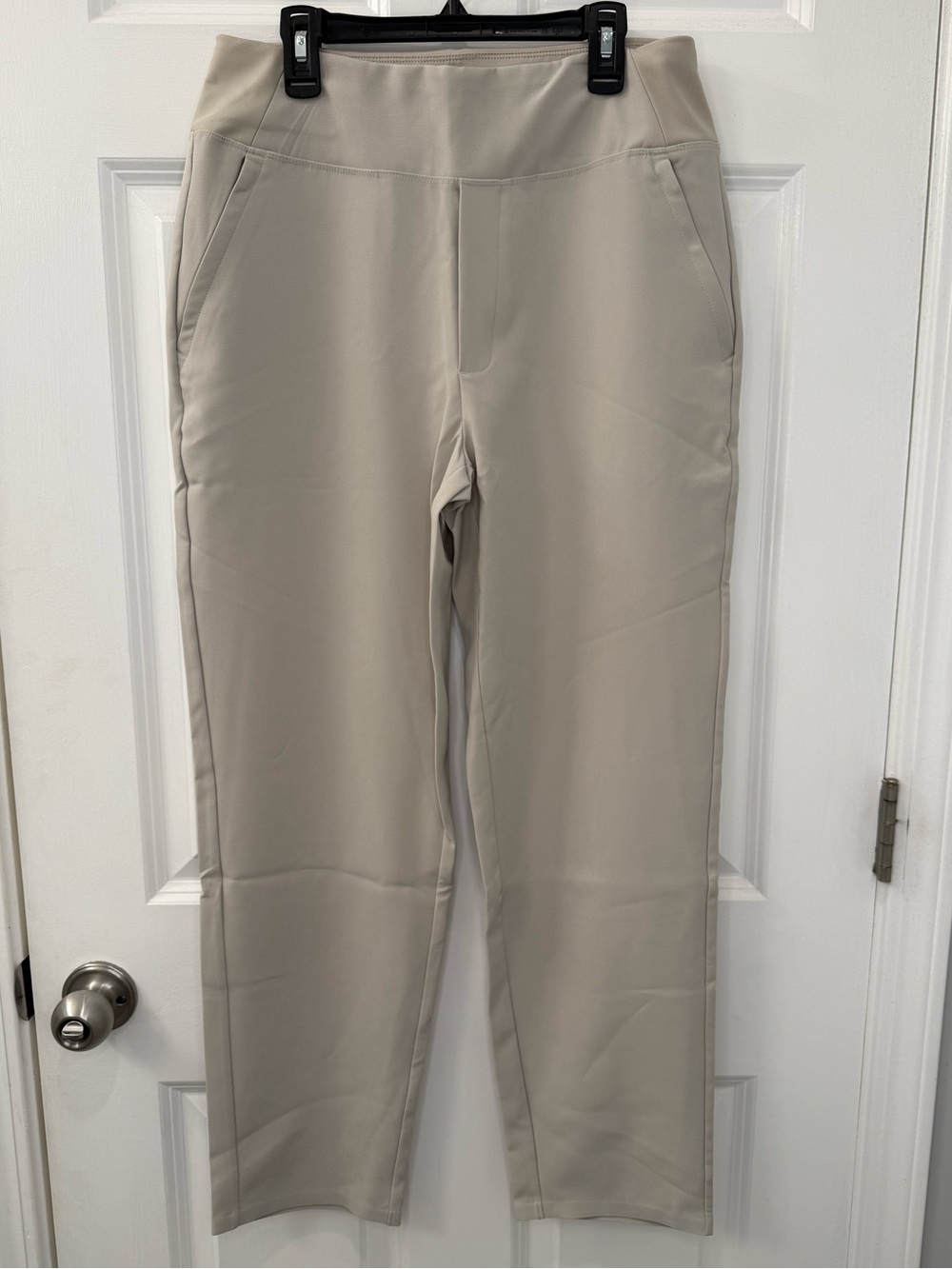 NWT WOMEN'S IBKUL 4 WAY STRETCH ANKLE GOLF PANTS SIZE 6 STONE BEIGE